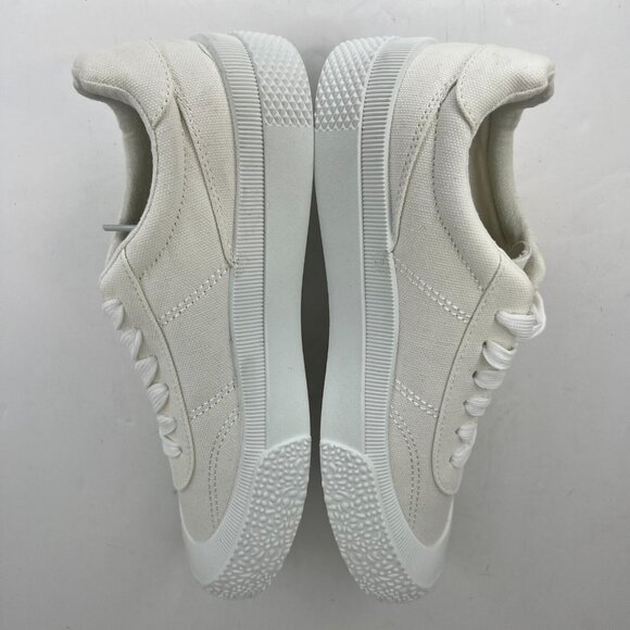 Womens 194309 Marsha White Low Top Canvas Cap Toe Lace Up Size 9 M Sneakers - Picture 6 of 9